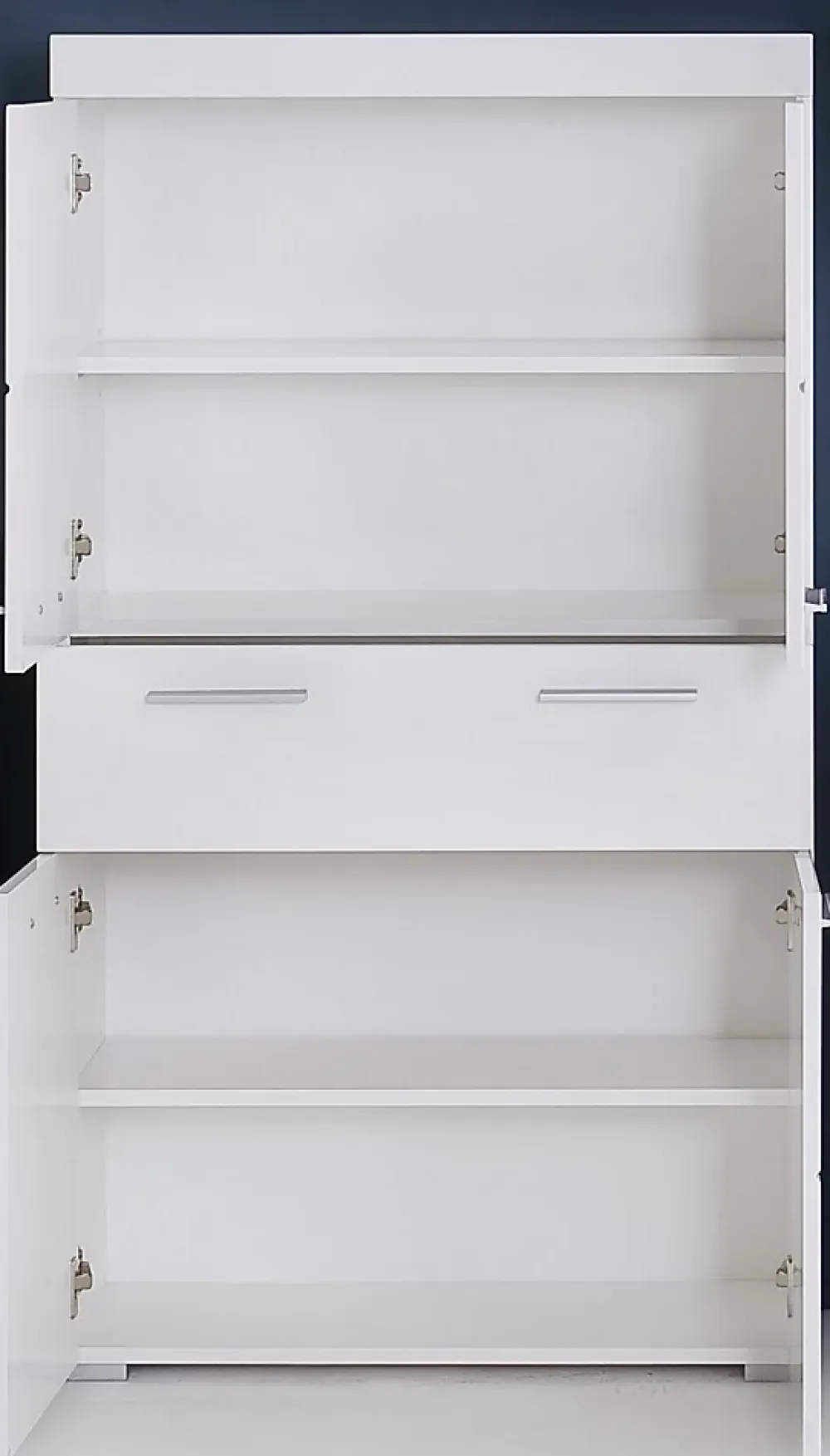 Trend Team AMANDA - Meuble de salle de bain mélaminé - Meuble Commode. Blanc brillant. L-H-P : 73 - 132 - 31 cm