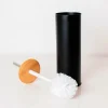 Amig - Brosse toilette NATURLINE - 95 x 380 mm - Acier / Bambou - Noir