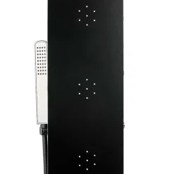 Anima Colonne de douche murale en aluminium avec mitigeur 4 fonctions, cascade et jets massants, noir (ALUSHOWERC)