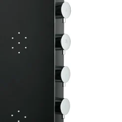 Anima Colonne de douche murale en aluminium avec mitigeur 4 fonctions, cascade et jets massants, noir (ALUSHOWERC)