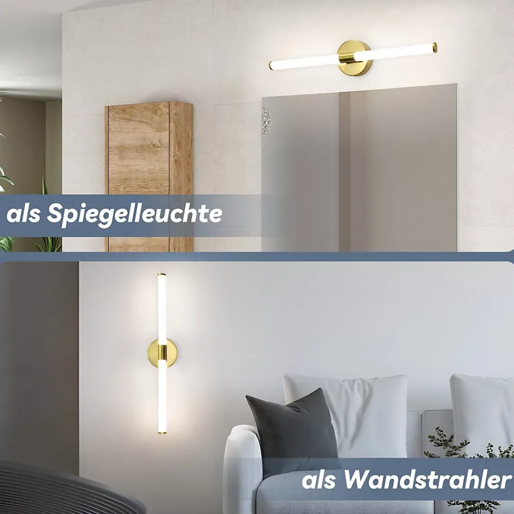 Miroir Lumineux|Nettlife Applique murale de salle de bain à LED 8W, lampe de salle de bain, applique murale 4000K IP44