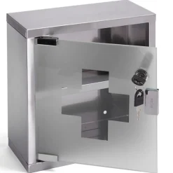 Armoire De Toilette|MSV Armoire à pharmacie à clé Acier Inox verre