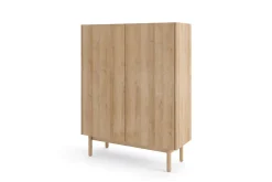 3xE Living Armoire : 2 Portes, 3 Étagères, Chêne Riviera, 97 X 122 X 37 Cm