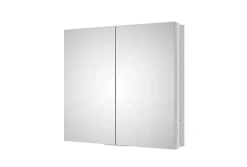 Armoire De Toilette|Bernstein Armoire à glace aluminium murale salle de bain et toilettes, étagère avec miroir avec LED encastrée + prise, UP7012, H.70cmxL.80cm