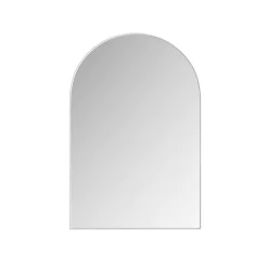 ProximaX Armoire à miroir cintrée blanche avec cadre métal, armoire murale à étagères réglables, rangement salle de bain, salon ou chambre