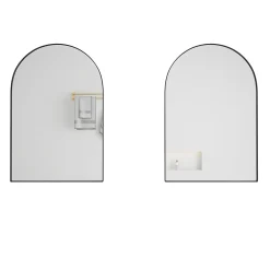 Armoire De Toilette|ProximaX Armoire à miroir cintrée noire avec cadre métal, armoire murale à étagères réglables, rangement salle de bain