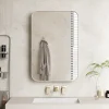 ProximaX Armoire à miroir rectangulaire avec cadre métal, armoire murale à étagères réglables, pour salle de bain ou chambre, blanc