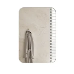 ProximaX Armoire à miroir rectangulaire avec cadre métal, armoire murale à étagères réglables, pour salle de bain ou chambre, blanc