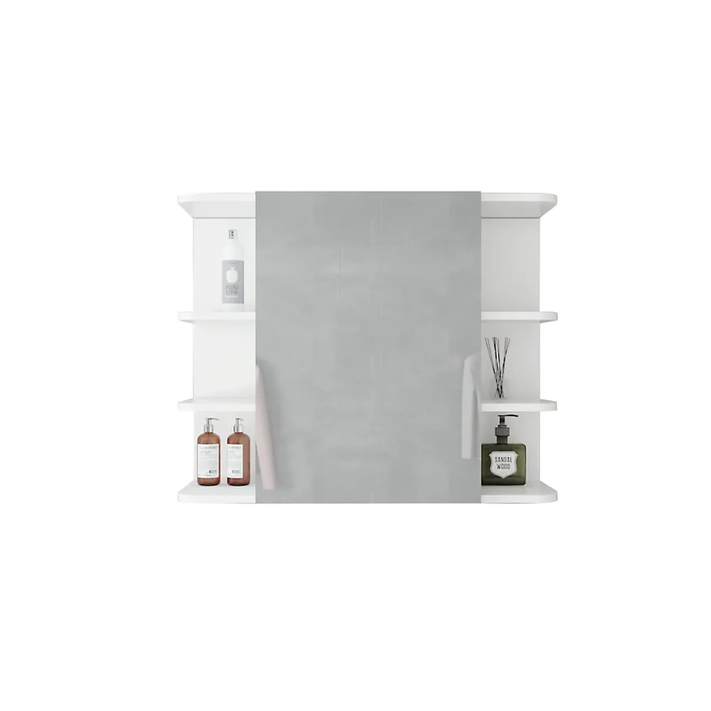 Armoire De Toilette|Ml-Design Armoire à miroir salle de bain meuble cabinet toilette murale blanc 80x64x21 cm