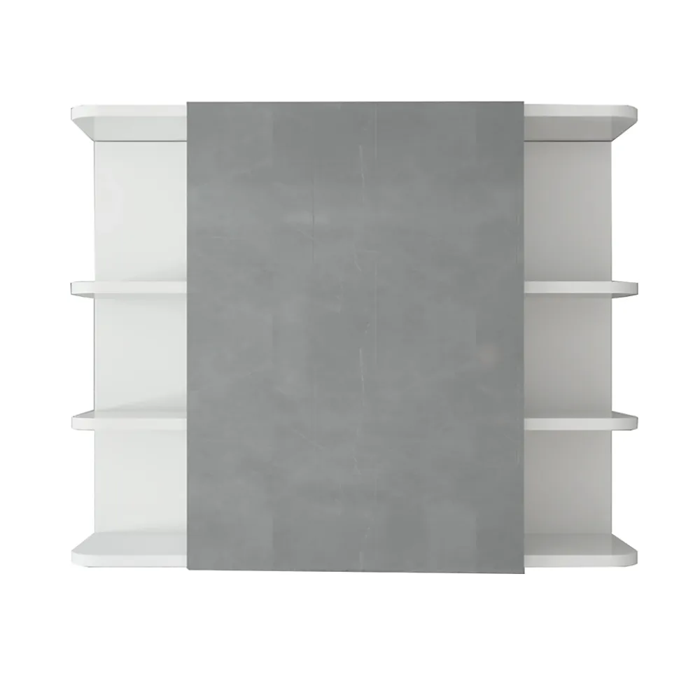 Armoire De Toilette|Ml-Design Armoire à miroir salle de bain meuble cabinet toilette murale blanc 80x64x21 cm