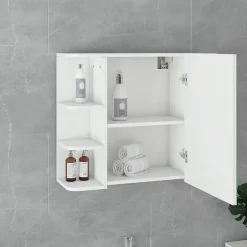 Armoire De Toilette|Ml-Design Armoire à miroir salle de bain meuble cabinet toilette murale blanc 80x64x21 cm