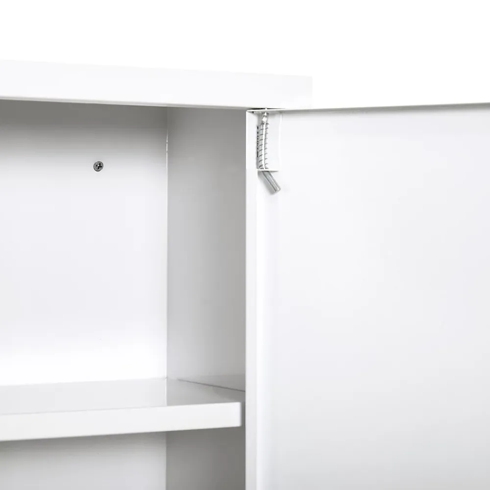 Armoire De Toilette|kleankin Armoire à pharmacie 2 étagères 3 niveaux verrouillable dim. 40L x 18l x 60H cm 2 clés métal blanc