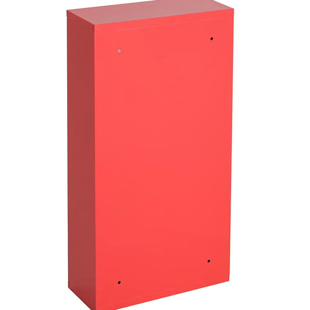 Homcom Armoire à pharmacie 3 étagères 4 niveaux verrouillable porte verre trempé dépoli logo croix 30L x 12l x 60H cm acier inox rouge