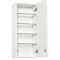 Armoire De Toilette|kleankin Armoire à pharmacie murale verrouillable - 5 niveaux - verre panneaux blanc