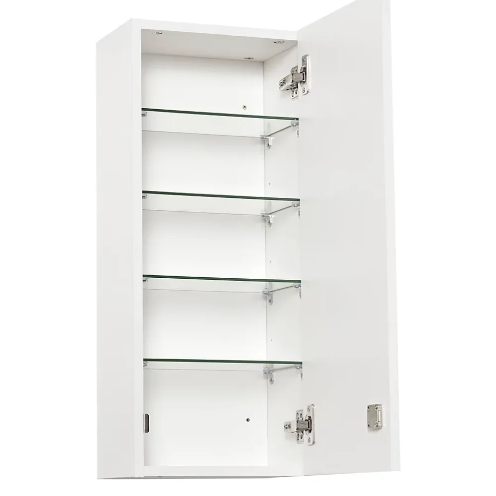 Armoire De Toilette|kleankin Armoire à pharmacie murale verrouillable - 5 niveaux - verre panneaux blanc