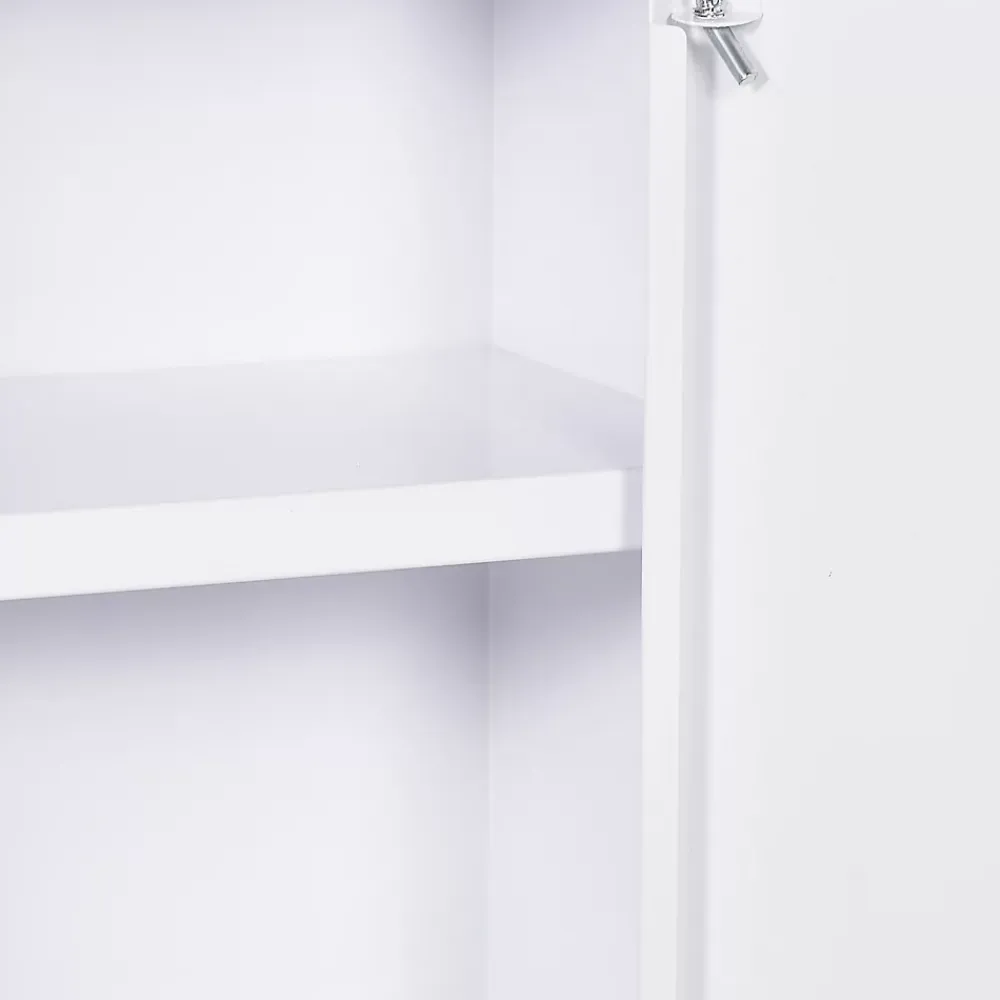 Homcom Armoire à pharmacie verrouillable 3 niv. 2 clés logo croix acier blanc