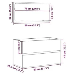 Meuble Wc|Vidaxl Armoire de bain avec miroir gris béton bois d'ingénierie