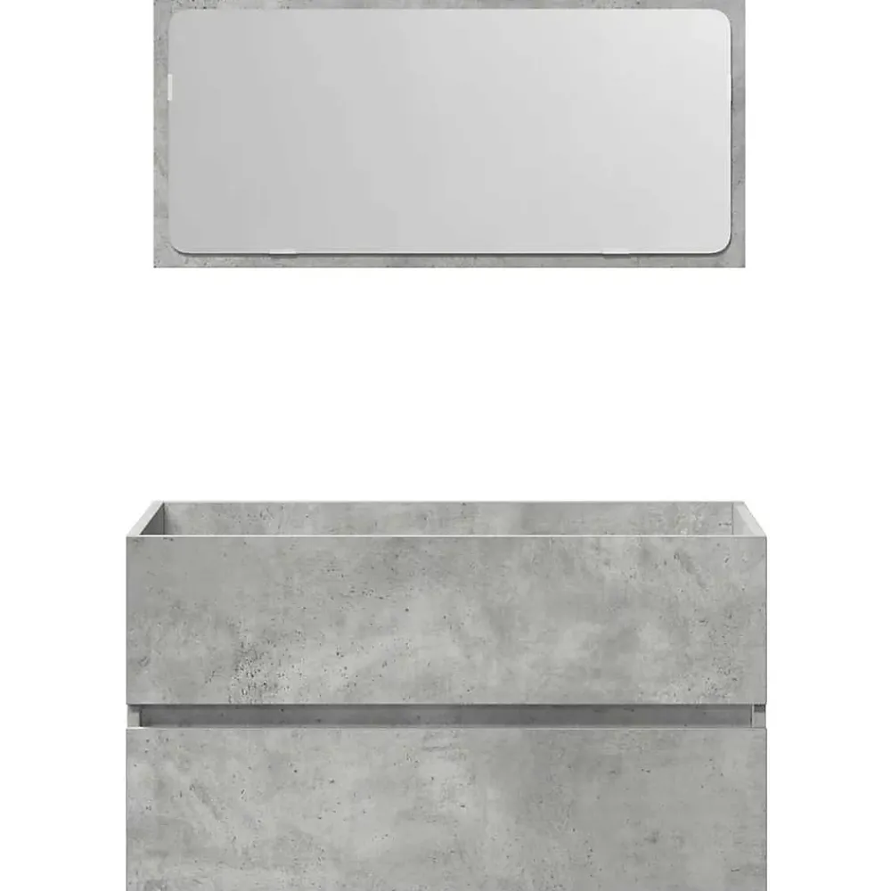 Meuble Wc|Vidaxl Armoire de bain avec miroir gris béton bois d'ingénierie