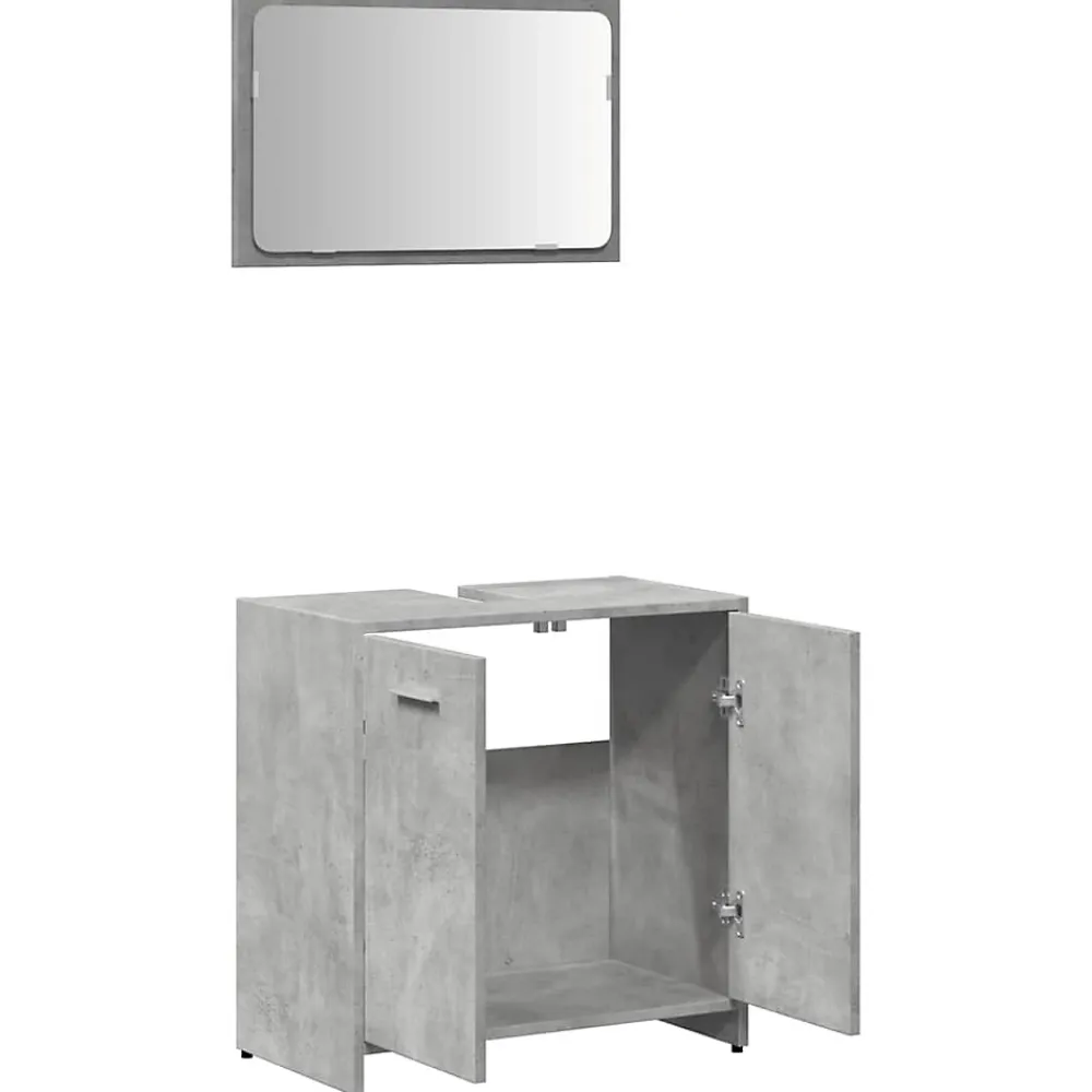 Vidaxl Armoire de bain avec miroir gris béton bois d'ingénierie