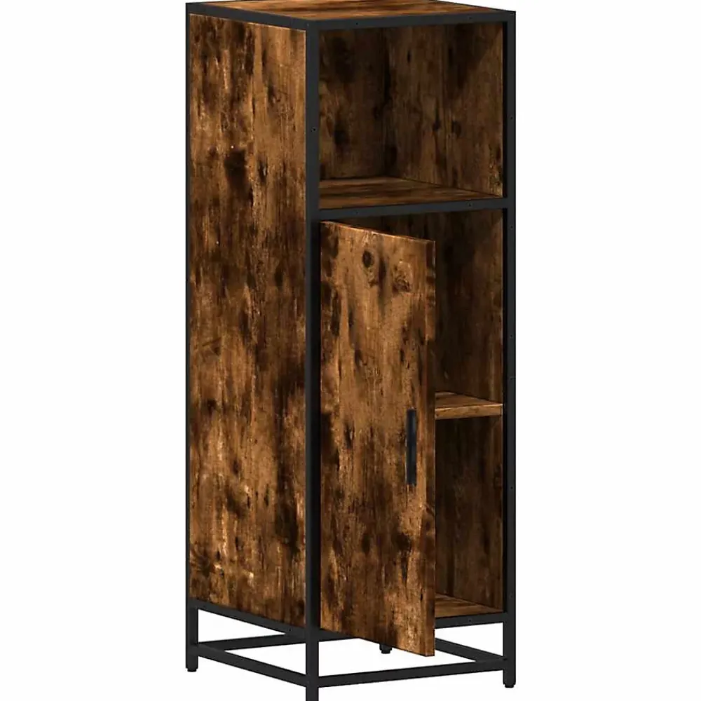 Meuble Wc|Vidaxl Armoire de bain chêne fumé 35x37,5x100cm bois d'ingénierie