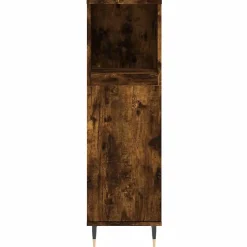 Vidaxl Armoire de bain chêne fumé 30x30x100 cm bois d'ingénierie