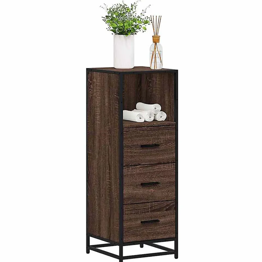 Vidaxl Armoire de bain chêne marron 35x37,5x100 cm bois d'ingénierie