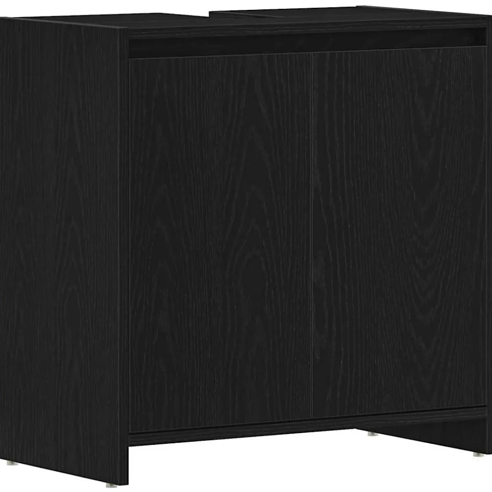 Meuble Wc|Vidaxl Armoire de bain chêne noir 60x33x60 cm bois d'ingénierie