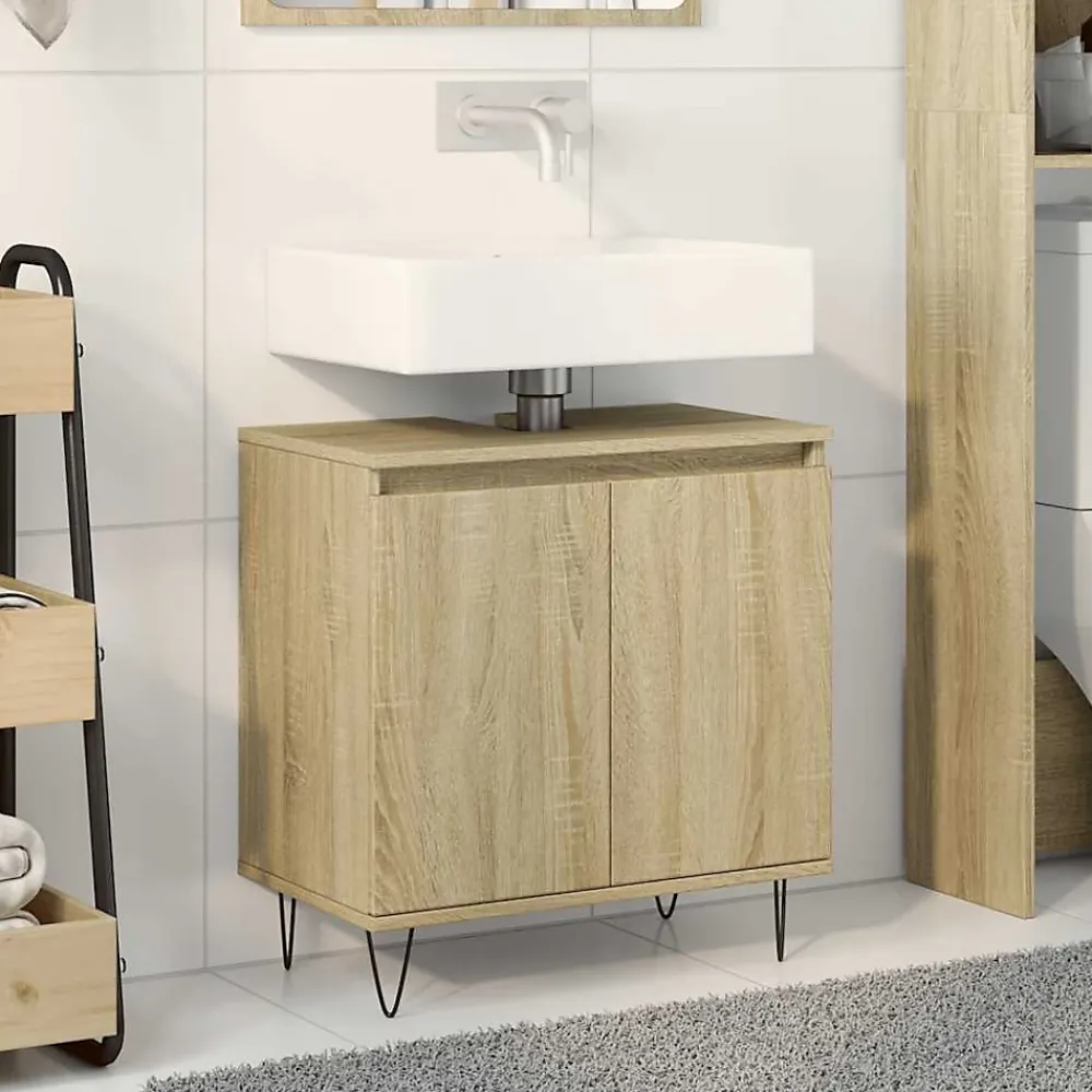 Vidaxl Armoire de bain chêne sonoma 58x33x60 cm bois d'ingénierie