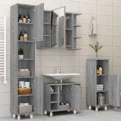 Vidaxl Armoire de bain Sonoma gris 30x30x95 cm Bois d'ingénierie