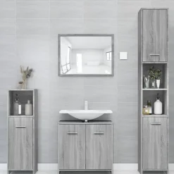 Vidaxl Armoire de bain Sonoma gris 30x30x183,5 cm Bois d'ingénierie