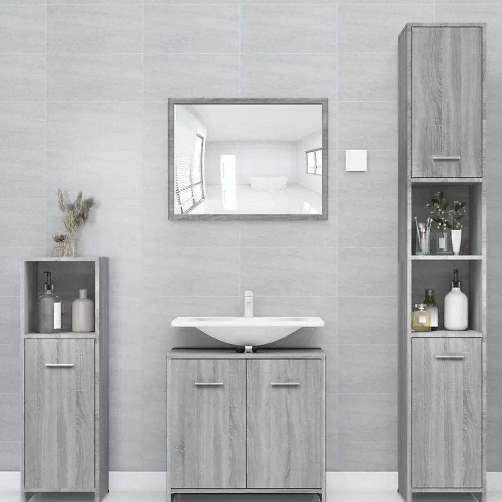 Vidaxl Armoire de bain Sonoma gris 30x30x183,5 cm Bois d'ingénierie