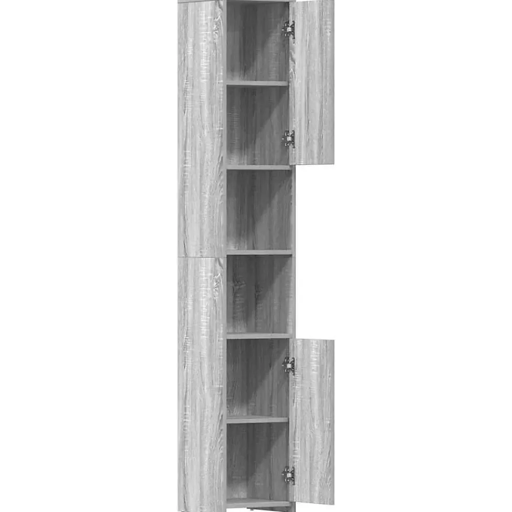Vidaxl Armoire de bain Sonoma gris 30x30x183,5 cm Bois d'ingénierie