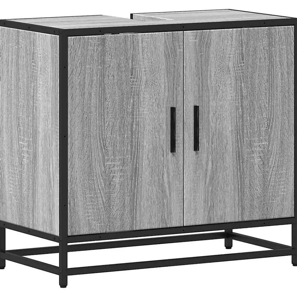 Vidaxl Armoire de lavabo de salle de bain sonoma gris 65x33x60 cm