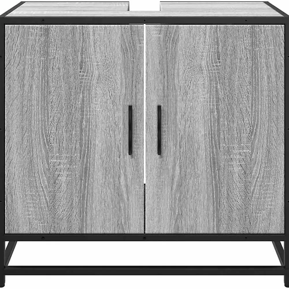 Vidaxl Armoire de lavabo de salle de bain sonoma gris 65x33x60 cm