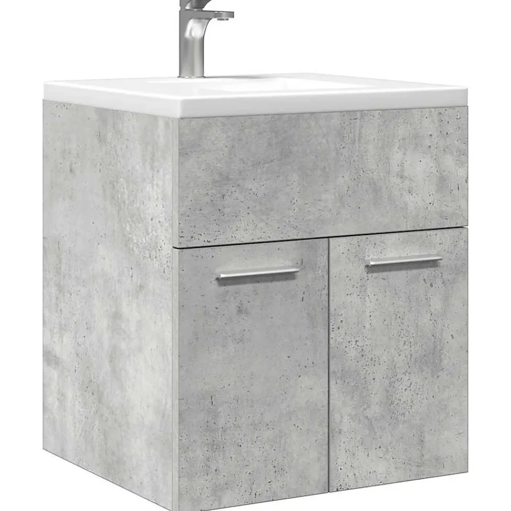 Meuble Wc|Vidaxl Armoire de lavabo de salle de bain gris béton 41x38,5x46 cm