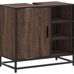Meuble Wc|Vidaxl Armoire de lavabo de salle de bain chêne marron 65x33x60 cm