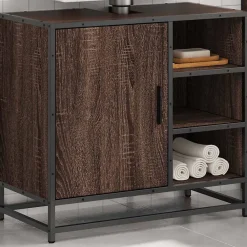 Meuble Wc|Vidaxl Armoire de lavabo de salle de bain chêne marron 65x33x60 cm