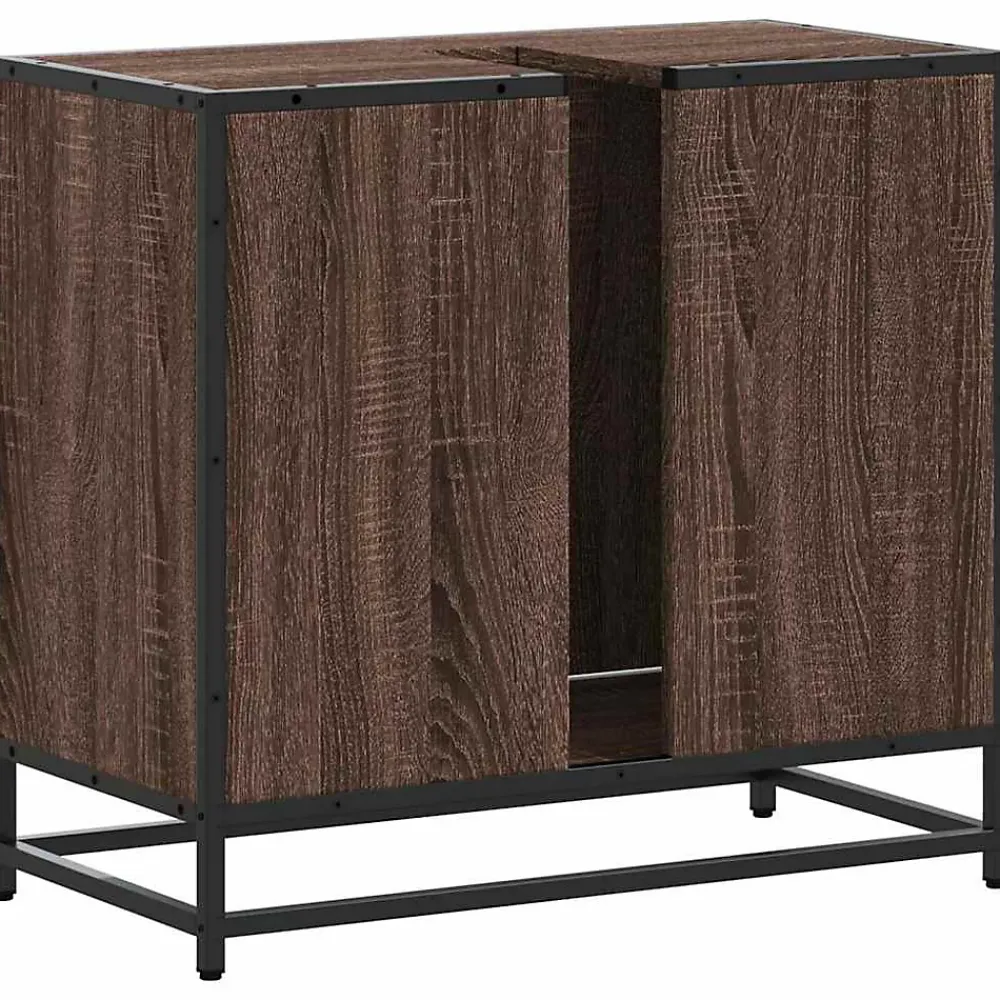 Meuble Wc|Vidaxl Armoire de lavabo de salle de bain chêne marron 65x33x60 cm