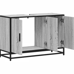 Meuble Wc|Vidaxl Armoire de lavabo de salle de bain sonoma gris 90x33x60 cm