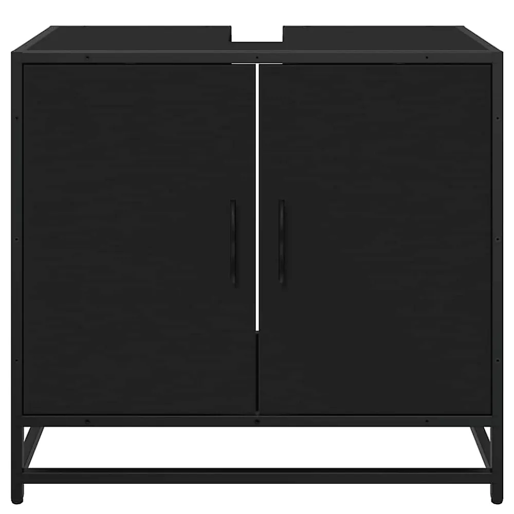 Meuble Wc|Vidaxl Armoire de lavabo de salle de bain noir 65x33x60 cm
