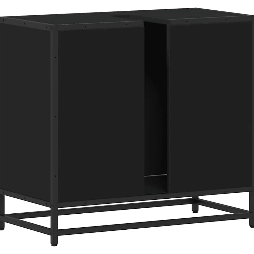 Meuble Wc|Vidaxl Armoire de lavabo de salle de bain noir 65x33x60 cm