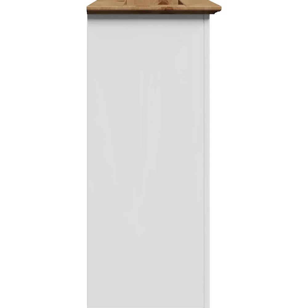 Meuble Wc|Vidaxl Armoire de lavabo de salle de bain BODO blanc marron 70x35x80cm