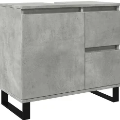 Meuble Wc|Vidaxl Armoire de lavabo de salle de bain gris béton 65x33x60 cm
