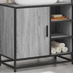 Vidaxl Armoire de lavabo de salle de bain sonoma gris 65x33x60 cm