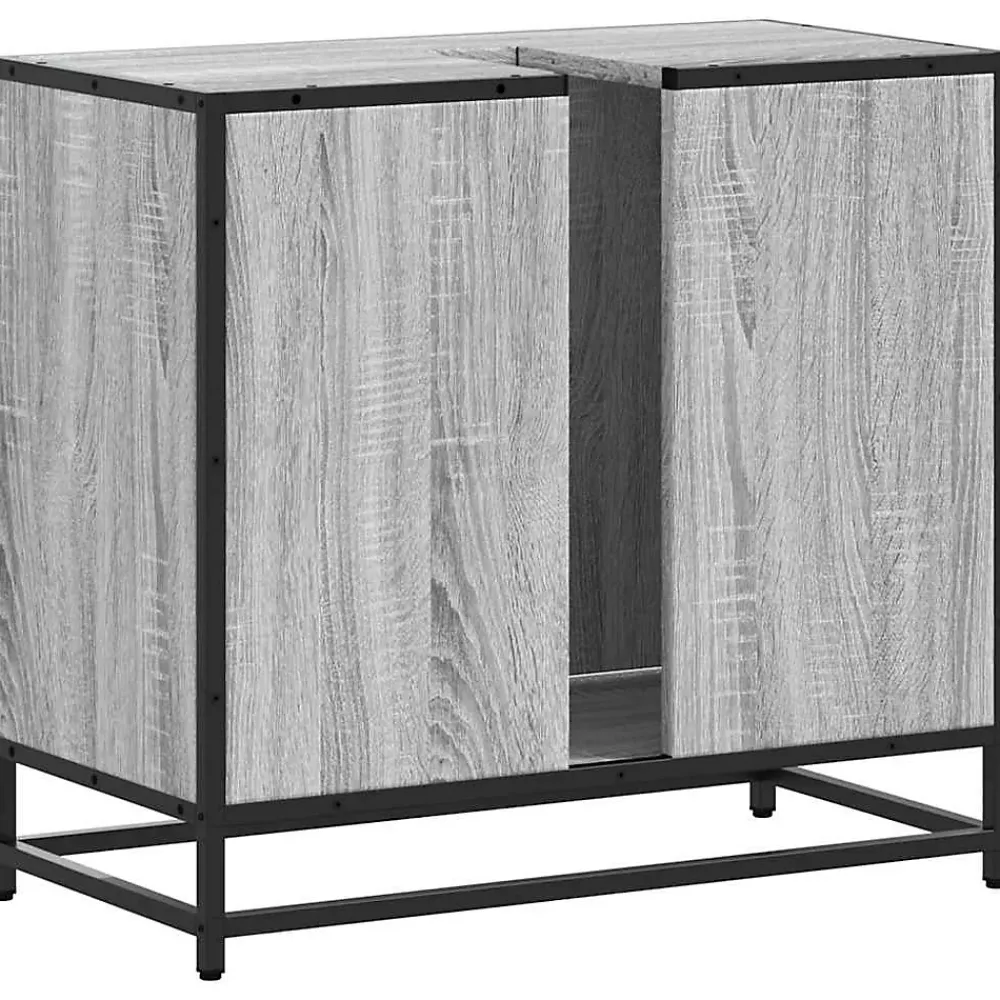 Vidaxl Armoire de lavabo de salle de bain sonoma gris 65x33x60 cm