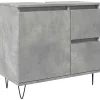 Meuble Wc|Vidaxl Armoire de lavabo de salle de bain gris béton 65x33x60 cm