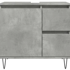 Meuble Wc|Vidaxl Armoire de lavabo de salle de bain gris béton 65x33x60 cm