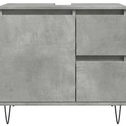 Meuble Wc|Vidaxl Armoire de lavabo de salle de bain gris béton 65x33x60 cm