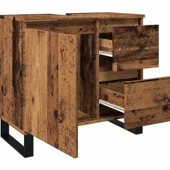 Meuble Wc|Vidaxl Armoire de lavabo de salle de bain vieux bois 65x33x60 cm