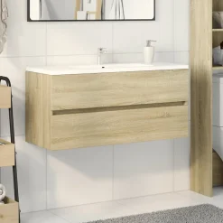 Vidaxl Armoire de lavabo de salle de bain chêne sonoma 100x38,5x45 cm